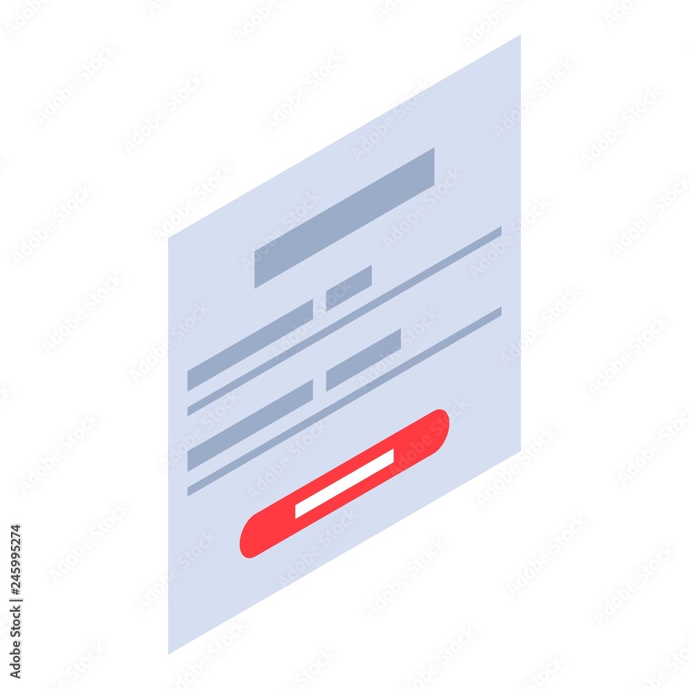 Poster login web page icon. isometric of login web page vector icon for web design isolated on white backgr