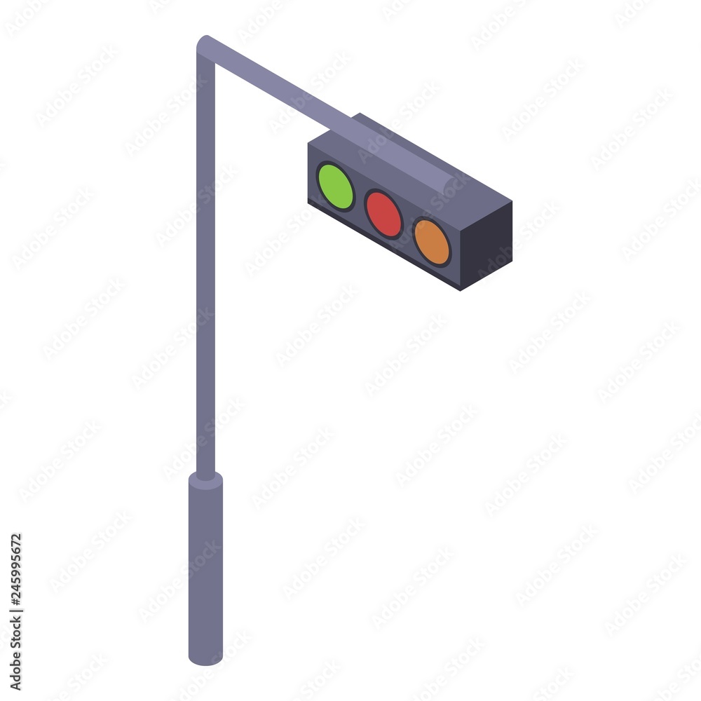 Poster horizontal traffic lights icon. isometric of horizontal traffic lights vector icon for web design is