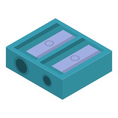 Obraz premium Green double sharpener icon. Isometric of green double sharpener vector icon for web design isolated on white background