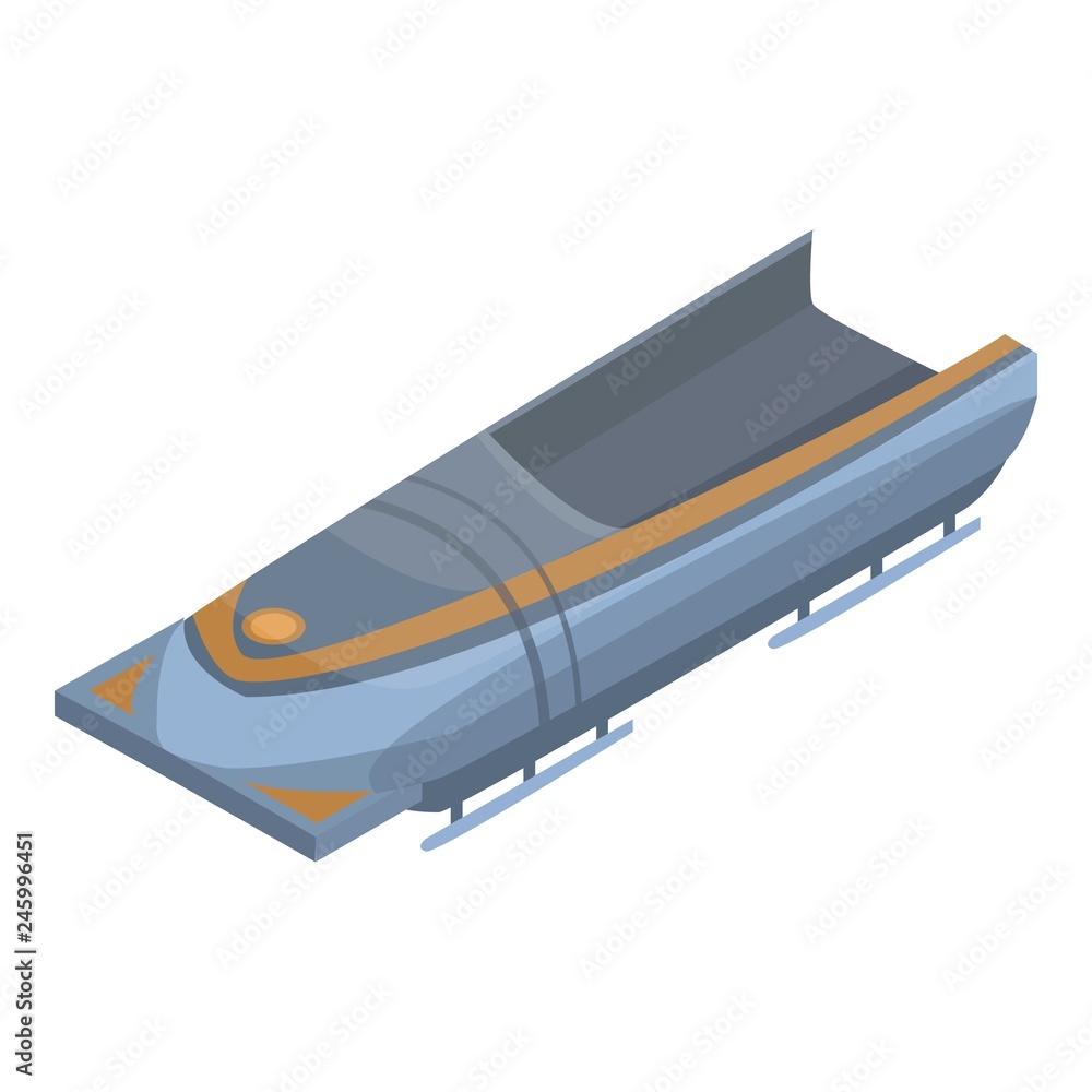 Poster empty bobsleigh icon. isometric of empty bobsleigh vector icon for web design isolated on white back