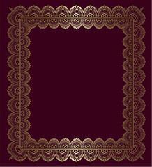 Gold openwork frame