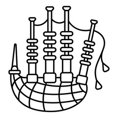 Scotland bagpipes icon. Outline Scotland bagpipes vector icon for web design isolated on white background