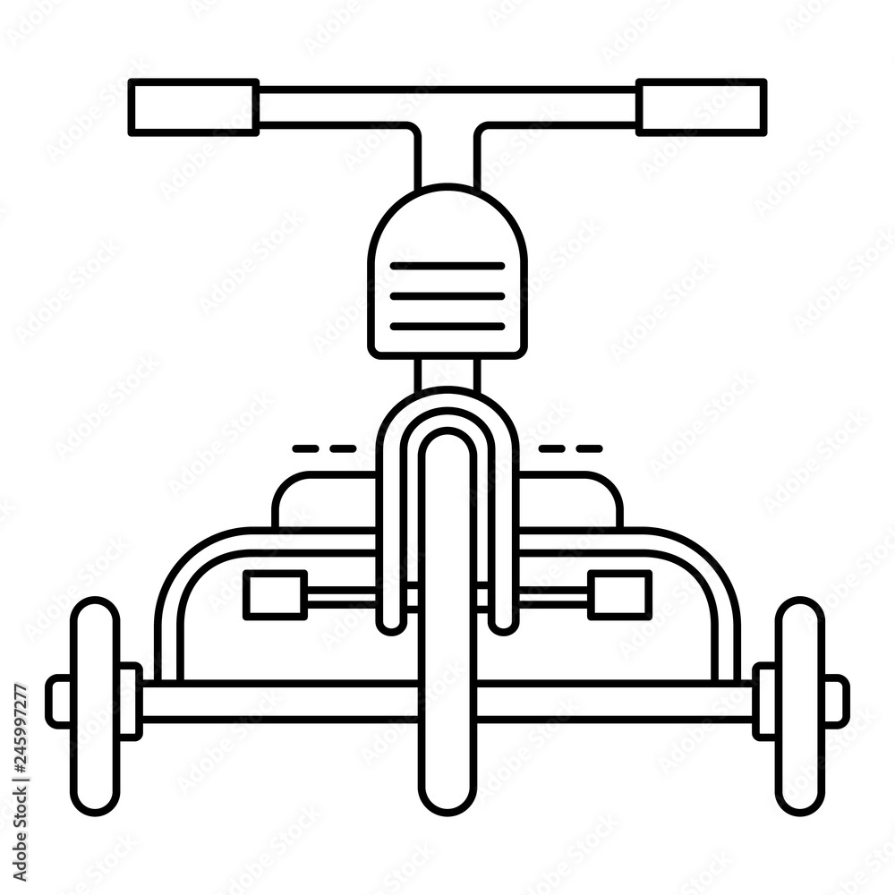 Poster front tricycle icon. outline front tricycle vector icon for web design isolated on white background