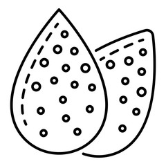 Clean almond nut icon. Outline clean almond nut vector icon for web design isolated on white background