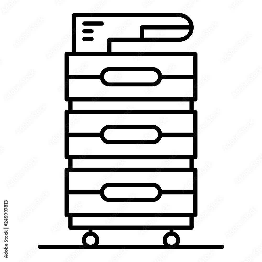 Poster office xerox printer icon. outline office xerox printer vector icon for web design isolated on white