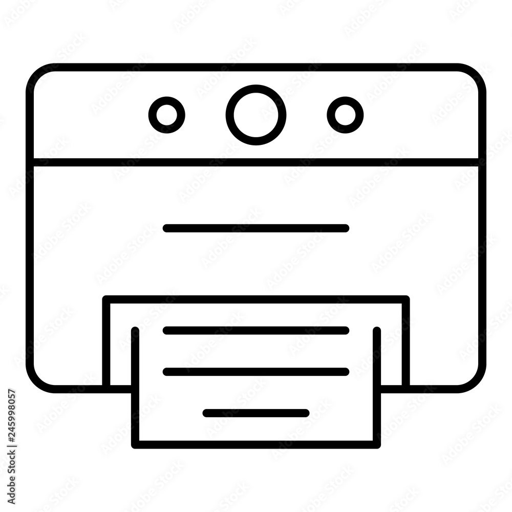 Poster desktop printer icon. outline desktop printer vector icon for web design isolated on white backgroun