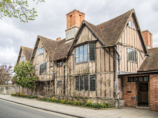 Fototapeta na wymiar Hall's Croft house of William Shakespear in Old Town, Stratford-upon-Avon, England UK