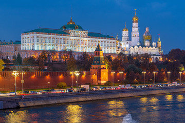 Fototapeta na wymiar night view of moscow kremlin russia