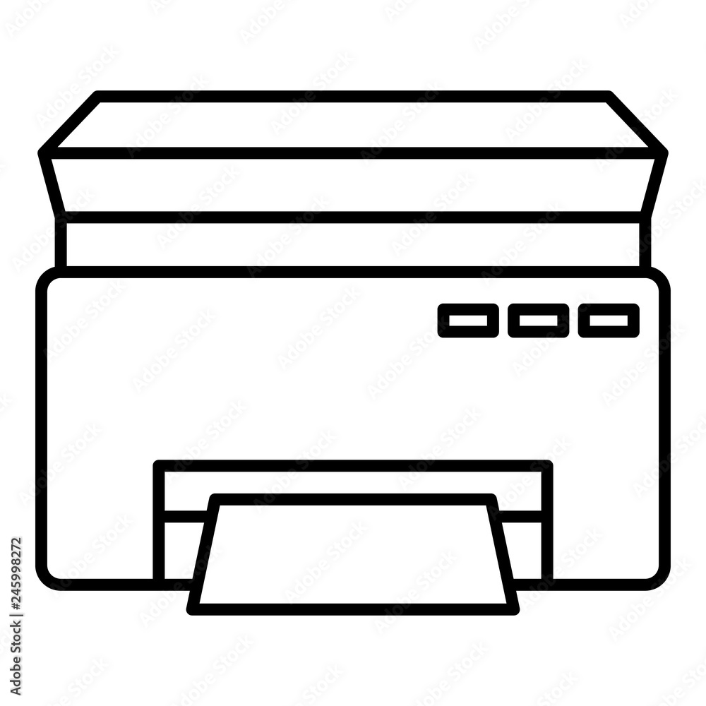 Poster classic printer icon. outline classic printer vector icon for web design isolated on white backgroun