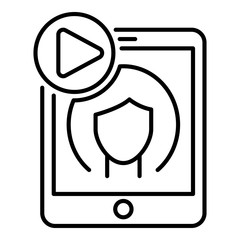 Woman start webinar icon. Outline woman start webinar vector icon for web design isolated on white background