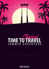 Thailand. Time to Travel banner. Vector illustration