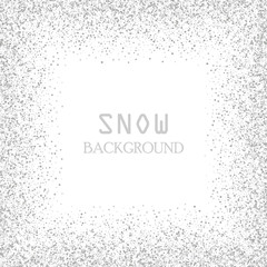 Falling glitter confetti. Vector silver dust, explosion isolated on white. Sparkling glitter border, festive frame.