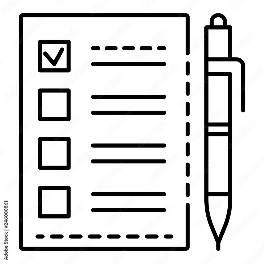 Poster ballot checklist icon. outline ballot checklist vector icon for web design isolated on white backgro