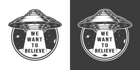 Vintage space round label © DGIM studio