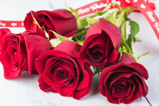 Red roses for Valentines Day.