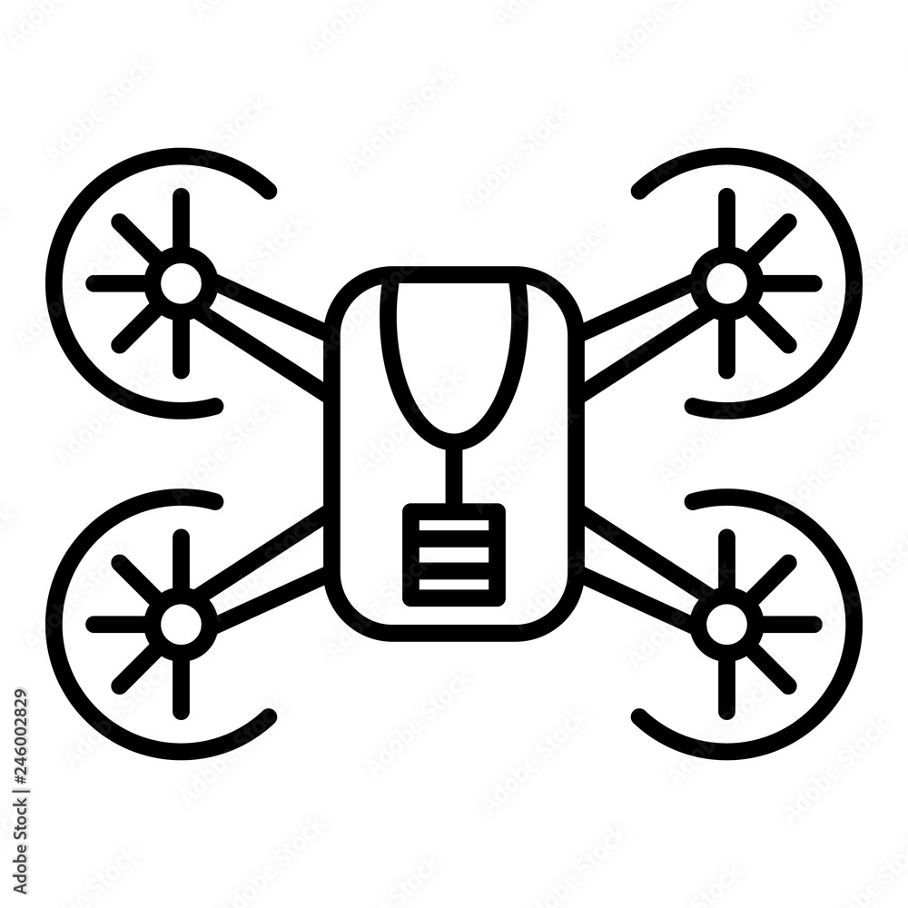 Poster drone icon. outline drone vector icon for web design isolated on white background