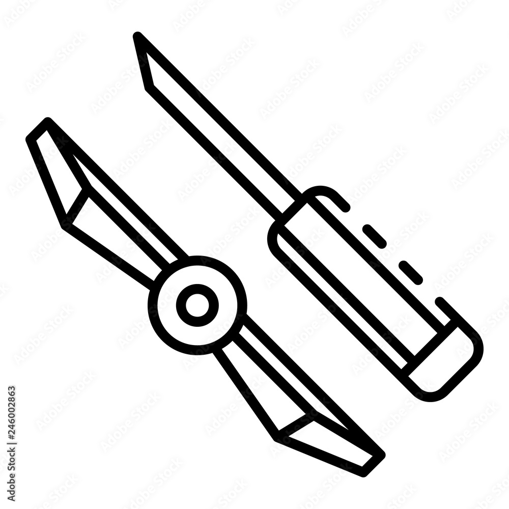 Poster screwdriver propeller icon. outline screwdriver propeller vector icon for web design isolated on whi