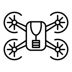 Drone icon. Outline drone vector icon for web design isolated on white background