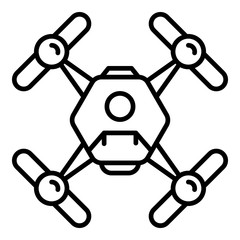 Quadcopter icon. Outline quadcopter vector icon for web design isolated on white background