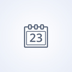 Calendar, vector best gray line icon