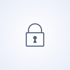 Closed lock, vector best gray line icon