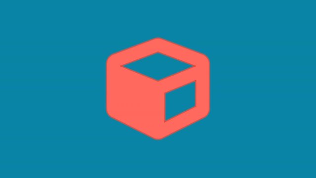 Behind the squares appears the symbol cube. In - Out. Alpha channel Premultiplied - Matted with color RGB (8,132,164)