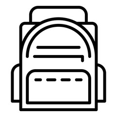 Kid backpack icon. Outline kid backpack vector icon for web design isolated on white background