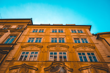 orange facade with light leaks