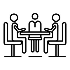 Teamwork people collaboration icon. Outline teamwork people collaboration vector icon for web design isolated on white background