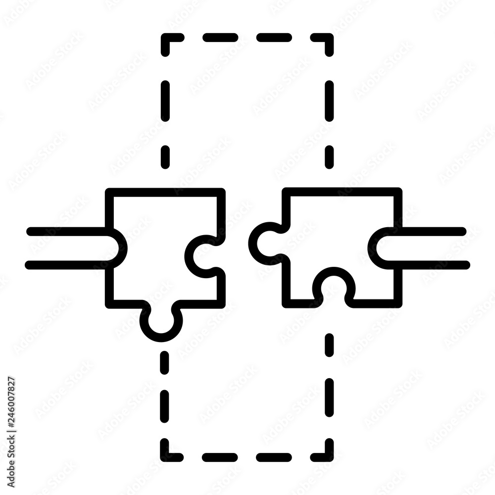 Poster puzzle in hand icon. outline puzzle in hand vector icon for web design isolated on white background