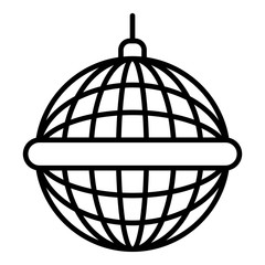 Disco mirror ball icon. Outline disco mirror ball vector icon for web design isolated on white background