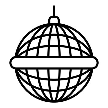 Disco mirror ball icon. Outline disco mirror ball vector icon for web design isolated on white background