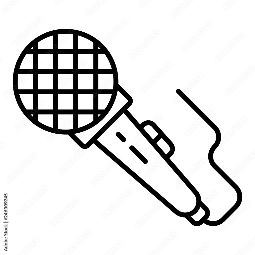 Poster microphone icon. outline microphone vector icon for web design isolated on white background