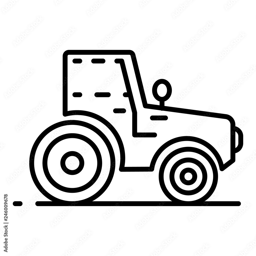Poster modern tractor icon. outline modern tractor vector icon for web design isolated on white background