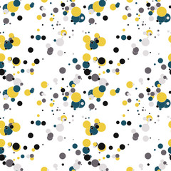 Seamless abstract background with dots, circles. Messy infinity dotted geometric pattern. Vector illustration.    