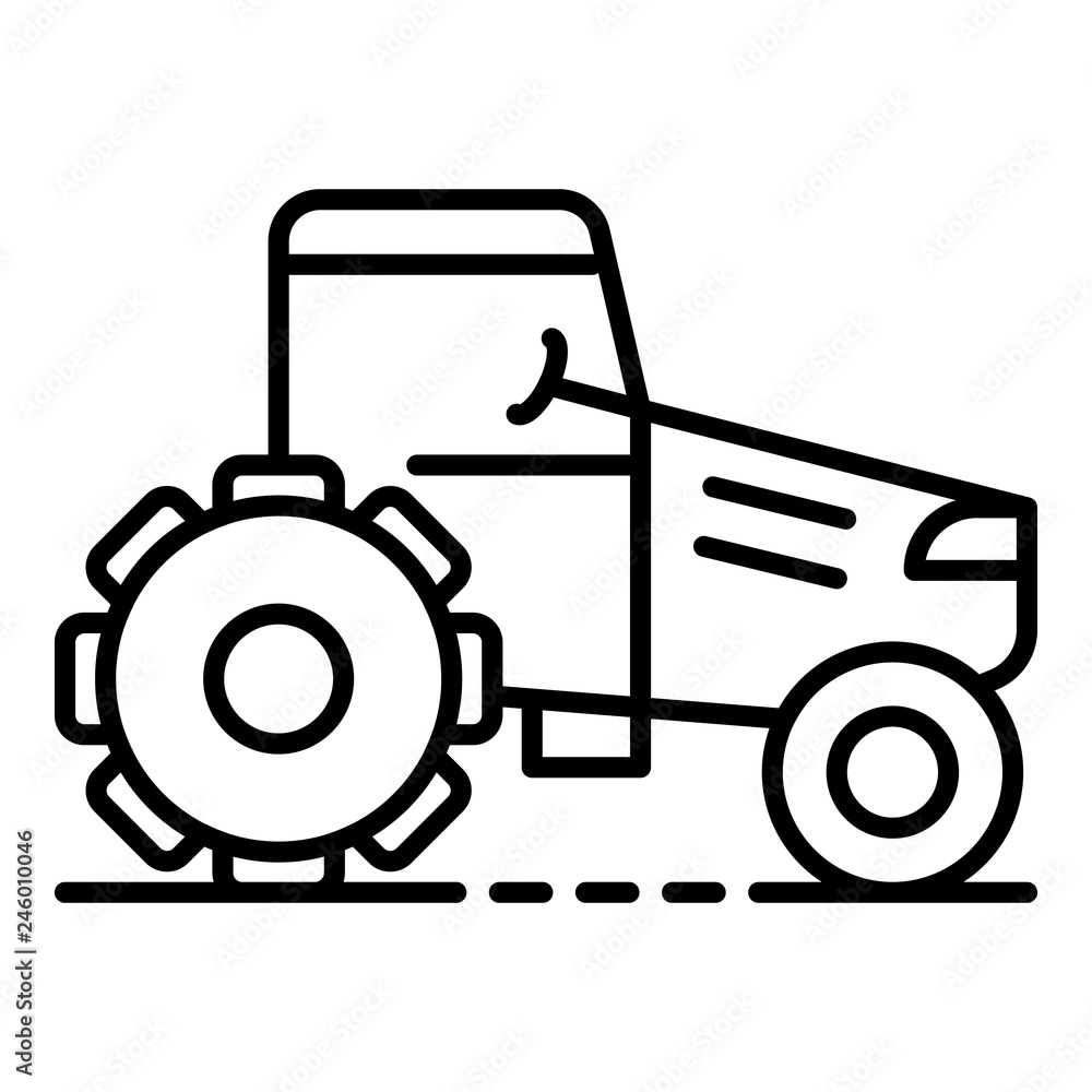 Poster ground tractor icon. outline ground tractor vector icon for web design isolated on white background