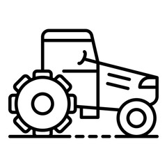 Ground tractor icon. Outline ground tractor vector icon for web design isolated on white background