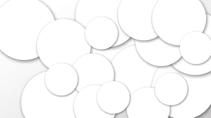 Abstract background with cut paper geometric shapes, speech bubbles, circles. Vector illustration. 
