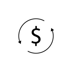 circle, arrow, dollar icon. Element of finance illustration. Signs and symbols icon can be used for web, logo, mobile app, UI, UX