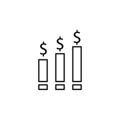 graph, chart, dollar icon. Element of finance illustration. Signs and symbols icon can be used for web, logo, mobile app, UI, UX
