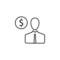 user, man, dollar icon. Element of finance illustration. Signs and symbols icon can be used for web, logo, mobile app, UI, UX