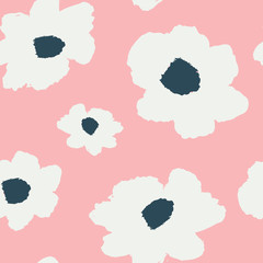 Hand Drawn Flowers Seamless Pattern