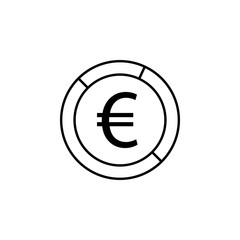 pie, euro icon. Element of finance illustration. Signs and symbols icon can be used for web, logo, mobile app, UI, UX