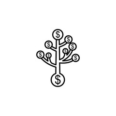 tree, dollars icon. Element of finance illustration. Signs and symbols icon can be used for web, logo, mobile app, UI, UX