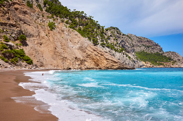 Fototapeta na wymiar Coll Baix beach on Mallorca, Spain.