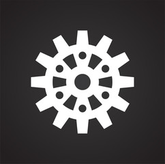 Gear icon on black background for graphic and web design, Modern simple vector sign. Internet concept. Trendy symbol for website design web button or mobile app