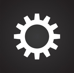 Gear icon on black background for graphic and web design, Modern simple vector sign. Internet concept. Trendy symbol for website design web button or mobile app