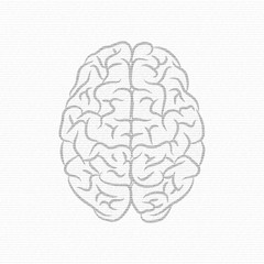 Text and brain silhouettes