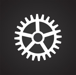 Obraz premium Gear icon on black background for graphic and web design, Modern simple vector sign. Internet concept. Trendy symbol for website design web button or mobile app
