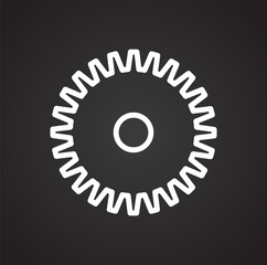 Gear icon on black background for graphic and web design, Modern simple vector sign. Internet concept. Trendy symbol for website design web button or mobile app
